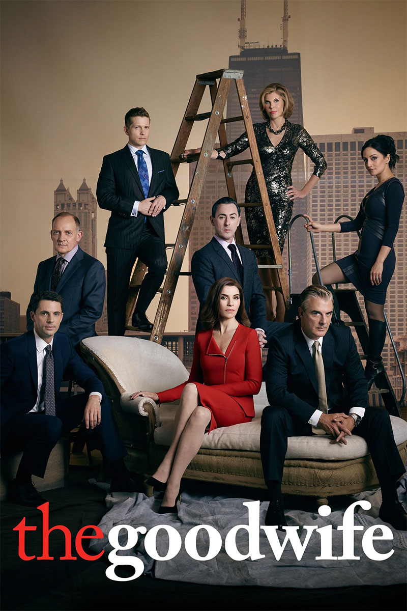 Promotional artwork for The Good Wife featuring the principal cast