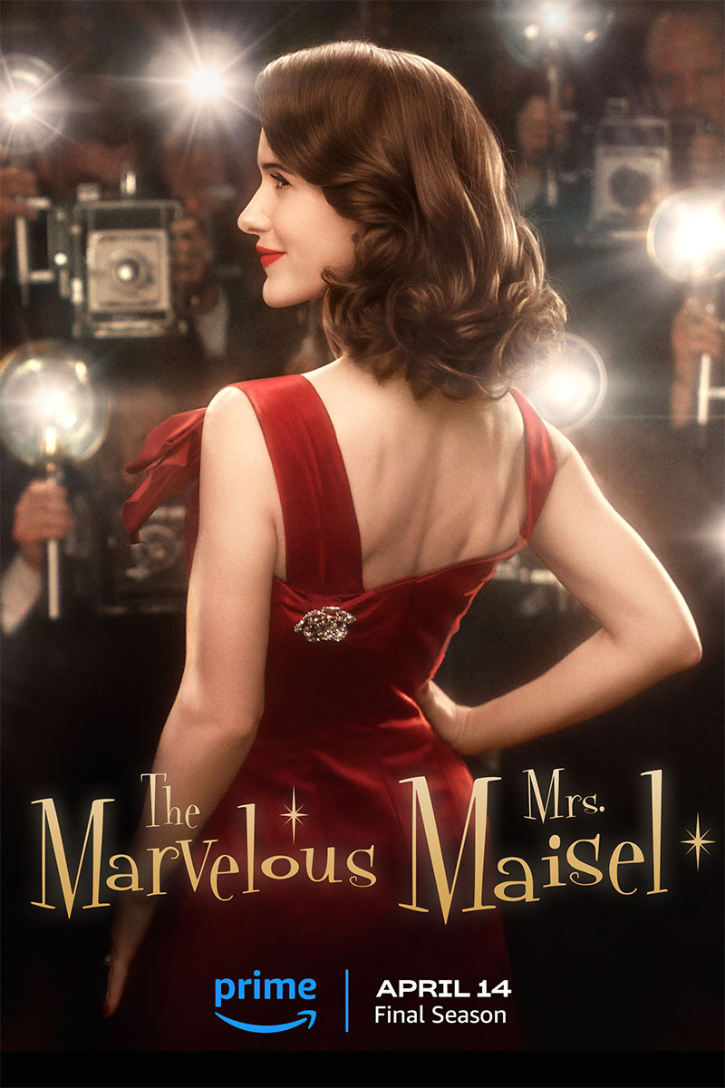 Promotional artwork for The Marvelous Mrs. Maisel featuring Rachel Brosnahan